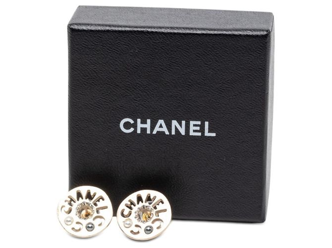 Orecchini a lobo Chanel placcati oro con strass D'oro - vista 4