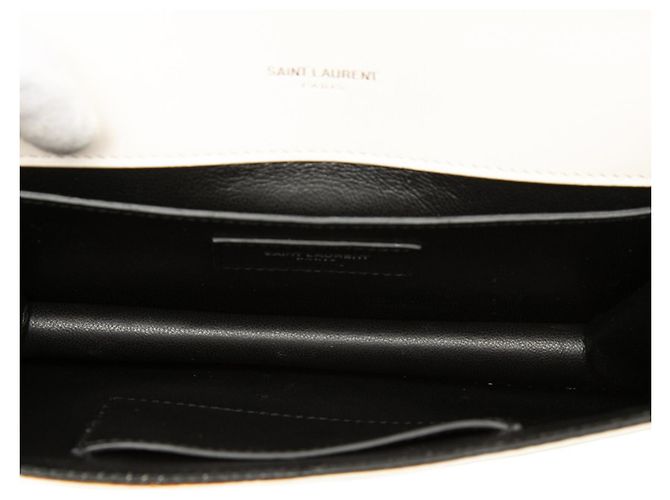 Borsa a tracolla Saint Laurent in pelle bianca con patta Bianco - vista 4