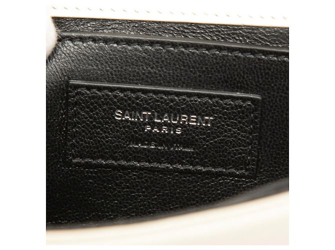 Borsa a tracolla Saint Laurent in pelle bianca con patta Bianco - vista 5
