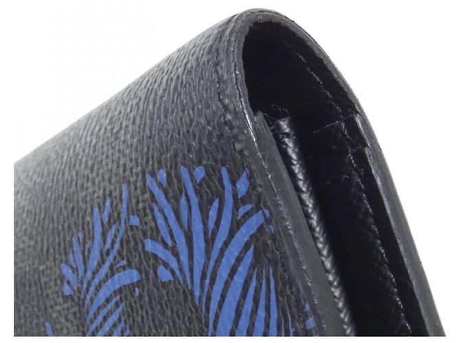 Louis Vuitton Damier Graphite Portefeuille Brazza Wallet Blu Damier ebene - vista 2