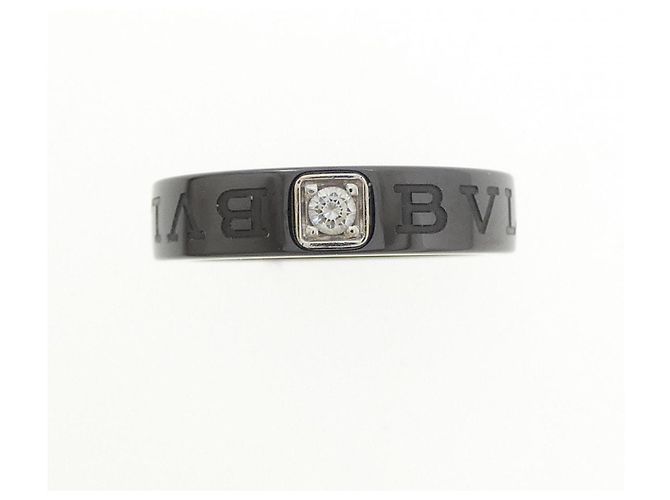 Bulgari Anello Bvlgari in oro bianco 18K e ceramica - vista 2