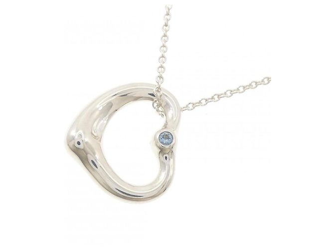 Elsa Peretti Tiffany & Co Collana Tiffany Open Heart con pendente in Acquamarina - vista 3