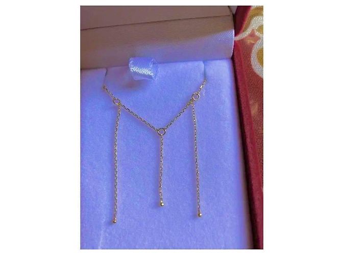 Autre Marque Collana in oro giallo con catene pendenti D'oro - vista 2