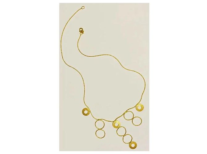 Autre Marque Collana geometrica a cerchio in oro giallo 18k D'oro - vista 2