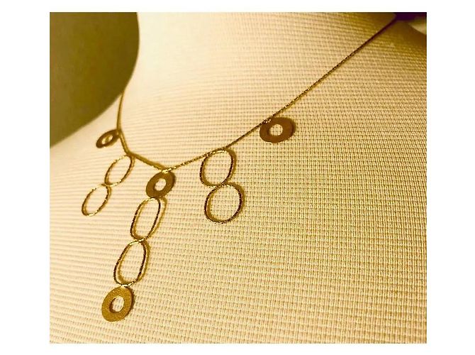 Autre Marque Collana geometrica a cerchio in oro giallo 18k D'oro - vista 3