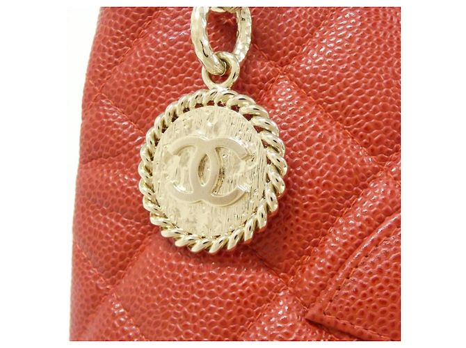 Borsa Chanel 1804 Rossa in Pelle di Vitello con Hardware Oro Rosso - vista 4