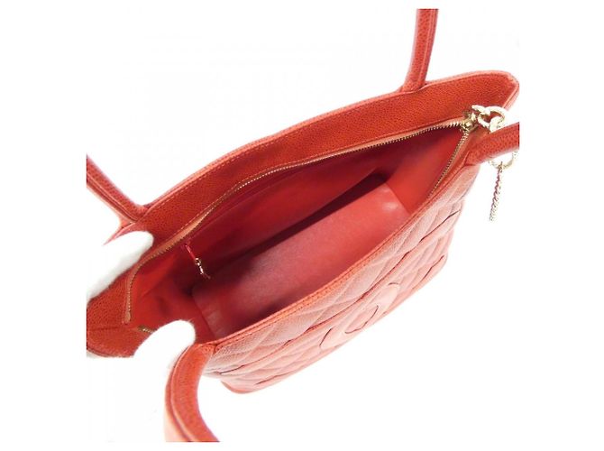 Borsa Chanel 1804 Rossa in Pelle di Vitello con Hardware Oro Rosso - vista 7