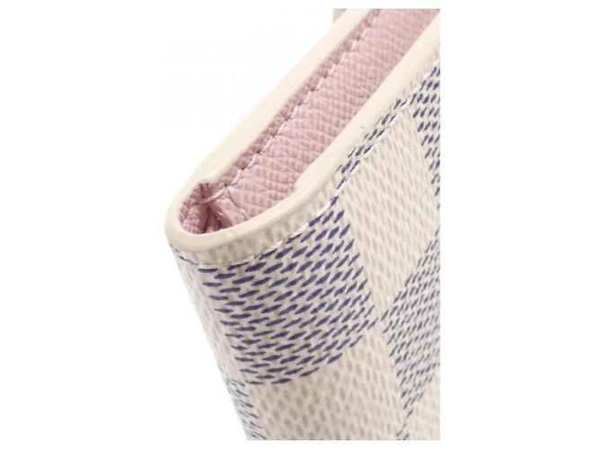 Louis Vuitton Damier Azur Portefeuille Victorine Rosa Blu - vista 3