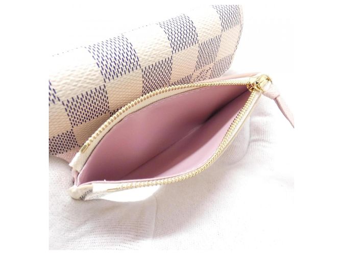 Louis Vuitton Damier Azur Portefeuille Victorine Rosa Blu - vista 6