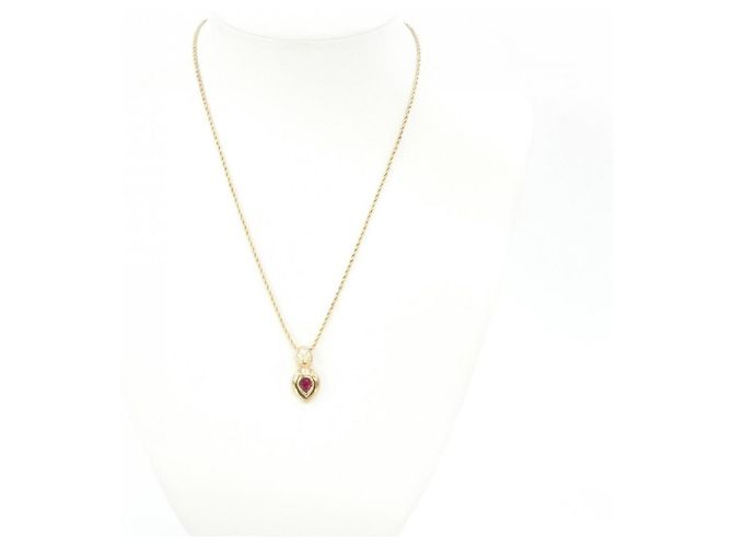 Collana Christian Dior Clear, Gold, and Red Rosso D'oro - vista 5