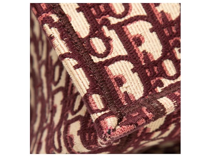 Christian Dior Dior Oblique Bestickter Medium Tote Bag Rot Beige Bordeaux - Ansicht 4