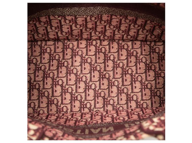 Christian Dior Dior Oblique Bestickter Medium Tote Bag Rot Beige Bordeaux - Ansicht 5