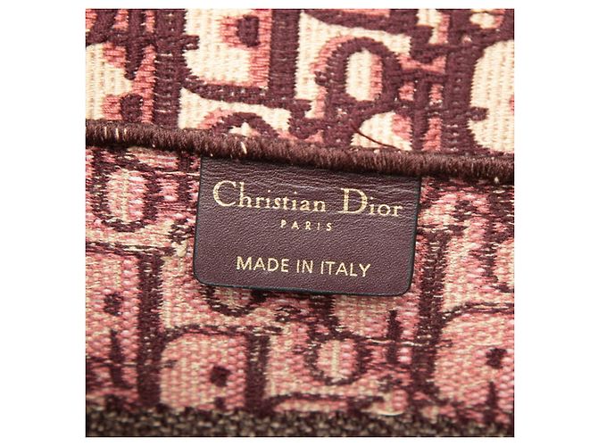 Christian Dior Dior Oblique Bestickter Medium Tote Bag Rot Beige Bordeaux - Ansicht 6