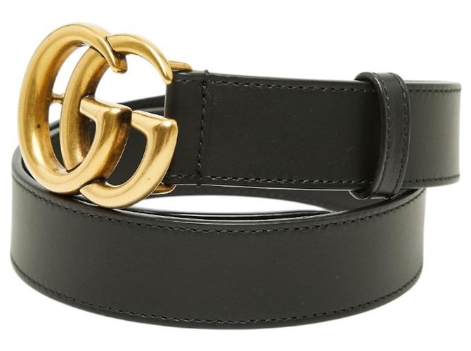 Gucci GG Marmont Emblem Wide Buckle Gürtel Schwarz - Ansicht 2