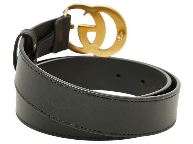 Gucci GG Marmont Emblem Wide Buckle Gürtel Schwarz - Ansicht 3