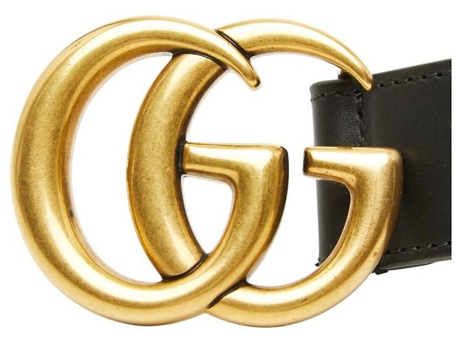 Gucci GG Marmont Emblem Wide Buckle Gürtel Schwarz - Ansicht 4