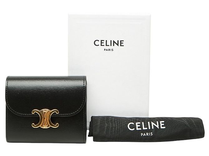 Céline Portafoglio tripartito Triomphe Celine Nero - vista 9
