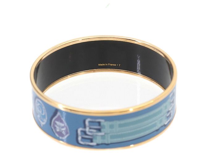 Hermès Bracciale rigido Hermes HERMES Email GM Blu Multicolore D'oro - vista 2