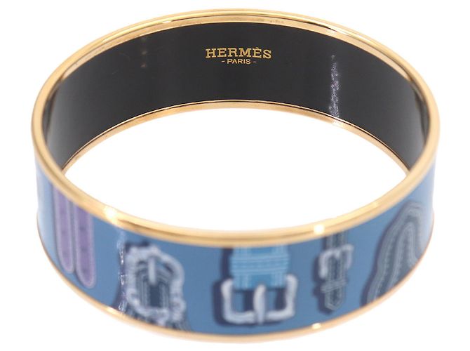 Hermès Bracciale rigido Hermes HERMES Email GM Blu Multicolore D'oro - vista 3