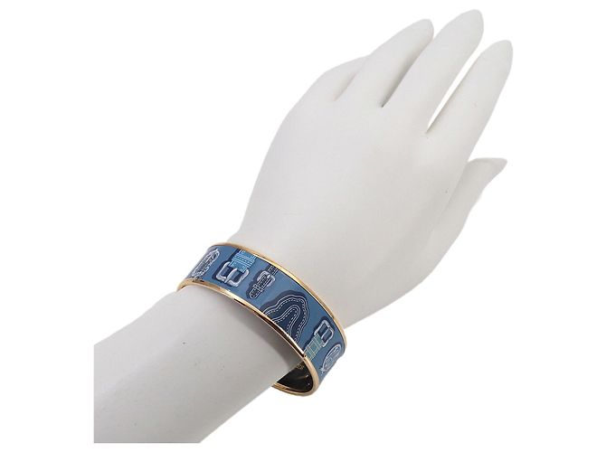 Hermès Bracciale rigido Hermes HERMES Email GM Blu Multicolore D'oro - vista 4