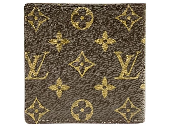 Portafoglio bi-fold Louis Vuitton Portefeuille Marco Marrone Monogramma - vista 2