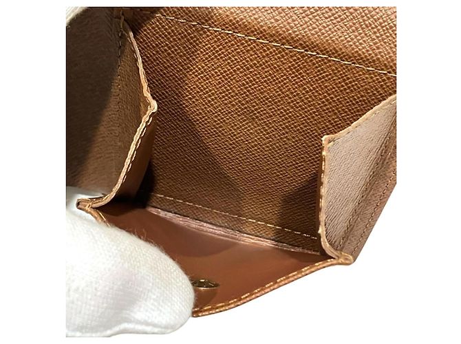 Portafoglio bi-fold Louis Vuitton Portefeuille Marco Marrone Monogramma - vista 7