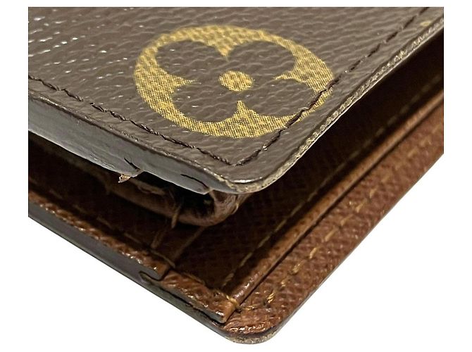 Portafoglio bi-fold Louis Vuitton Portefeuille Marco Marrone Monogramma - vista 8