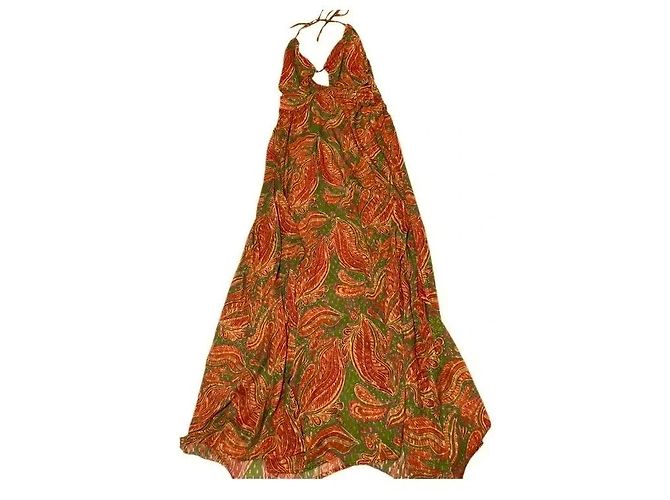 Autre Marque Vestido maxi halter con estampado paisley Mallory The Label Rosa Verde Naranja - vista 2