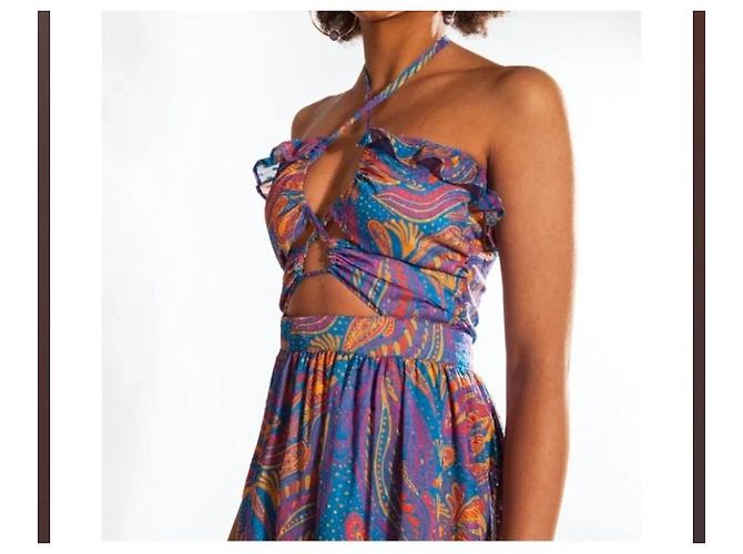 Autre Marque Maxikleid mit Paisley-Print Mallory THE LABEL Pink Blau Orange Lila - Ansicht 3