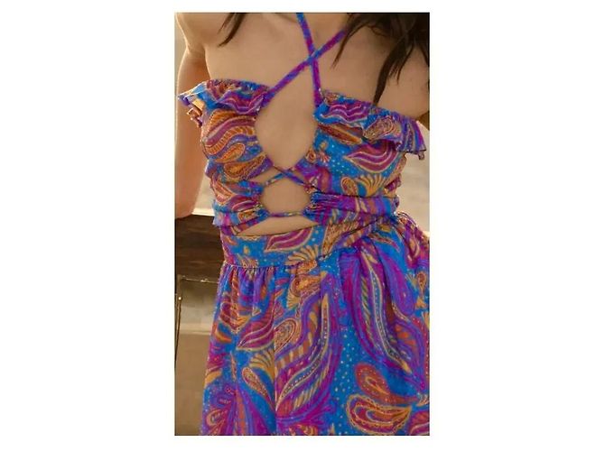 Autre Marque Maxikleid mit Paisley-Print Mallory THE LABEL Pink Blau Orange Lila - Ansicht 7