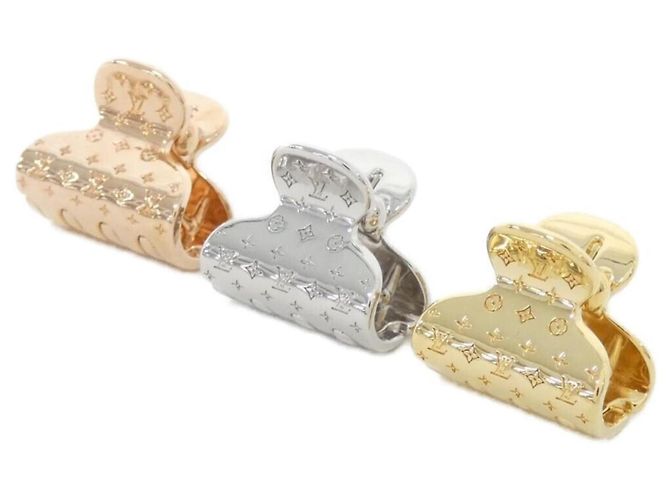 Louis Vuitton Accessoires Chev Nanogram PM Hair Clip Argento D'oro - vista 2