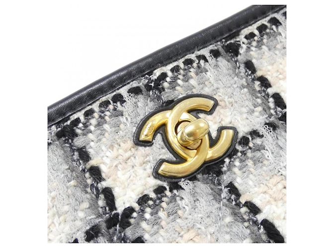 Borsa a Spalla Chanel Beige, Nero e Grigio Marrone - vista 5