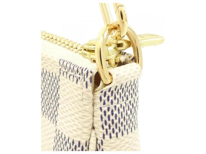 Louis Vuitton Damier Azur Mini Pochette Accessoires Blanco Azul - vista 4