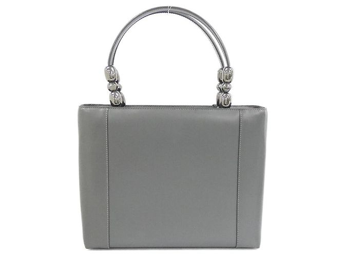 Borsa in pelle grigia Christian Dior Marrone - vista 2