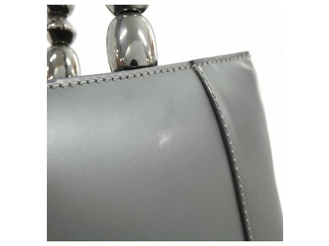Borsa in pelle grigia Christian Dior Marrone - vista 5