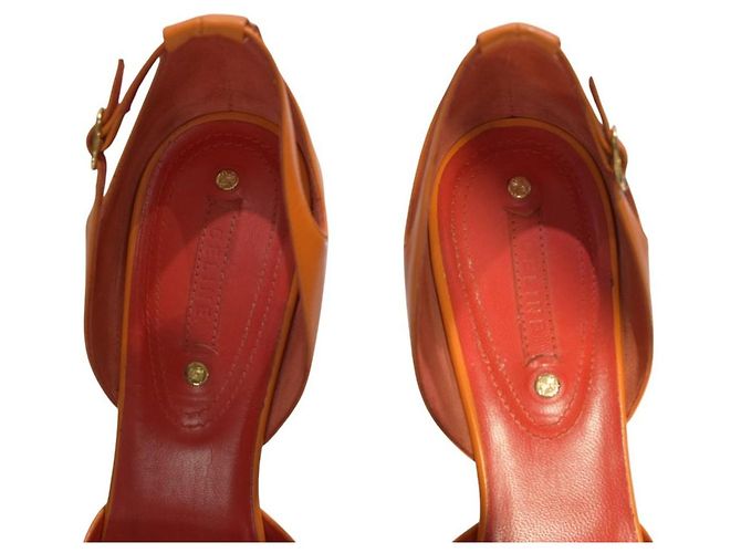 Céline Blason Décolleté D'Orsay Pelle Arancione - vista 10