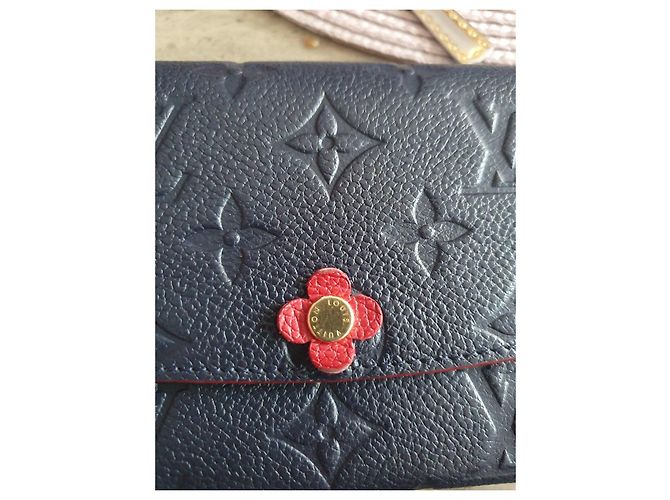 Louis Vuitton Cartera Emilie Flower Empreinte Cuero Marine Rouge Roja Azul oscuro - vista 11