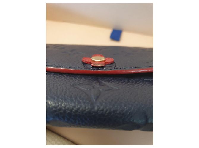Louis Vuitton Cartera Emilie Flower Empreinte Cuero Marine Rouge Roja Azul oscuro - vista 7