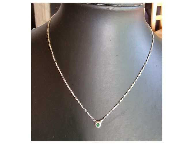 Tiffany & Co. Peretti Silberkette mit Tsavorite Grün - Ansicht 4