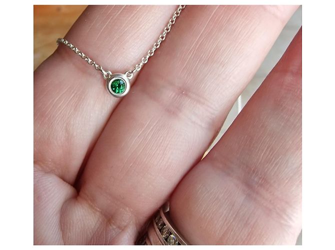 Tiffany & Co. Peretti Silberkette mit Tsavorite Grün - Ansicht 5