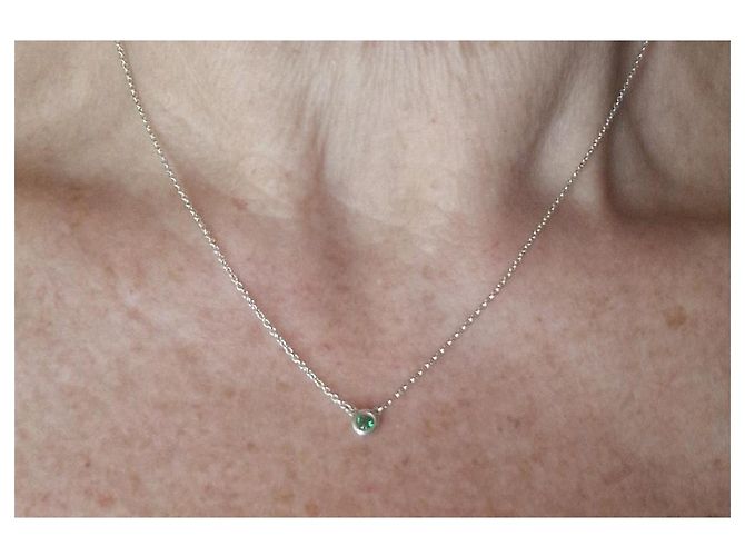 Tiffany & Co. Peretti Silberkette mit Tsavorite Grün - Ansicht 7