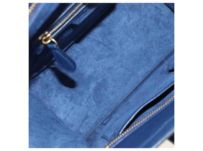 Céline Celine Luggage Smooth Leather Medium Blu navy - vista 5