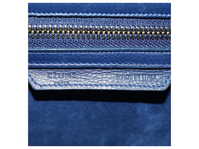 Céline Celine Luggage Smooth Leather Medium Blu navy - vista 6