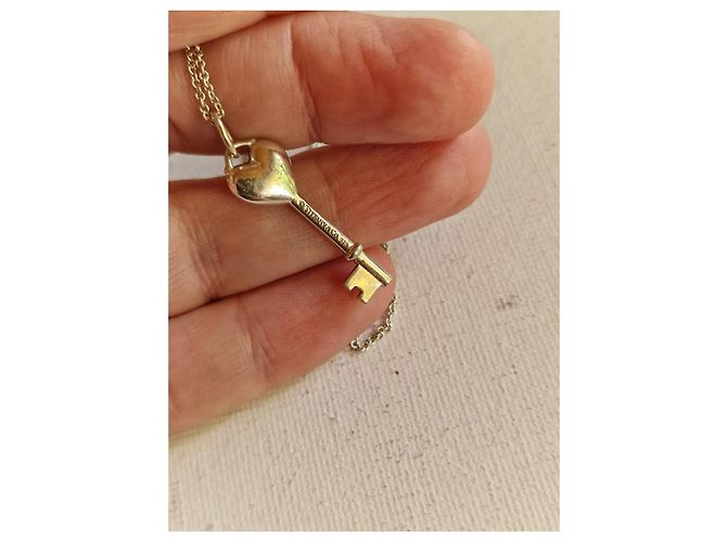 Colar Tiffany & Co. Chave Coração Diamante Prata 925 - vista 5