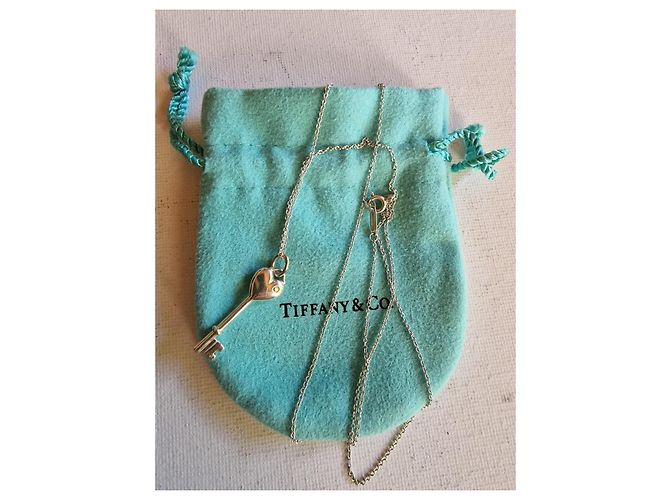 Colar Tiffany & Co. Chave Coração Diamante Prata 925 - vista 9