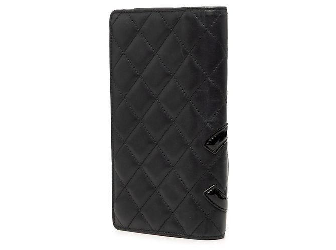 Cartera larga plegable Chanel Cambon Line Negro Rosa - vista 2