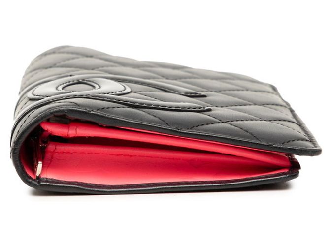 Cartera larga plegable Chanel Cambon Line Negro Rosa - vista 3