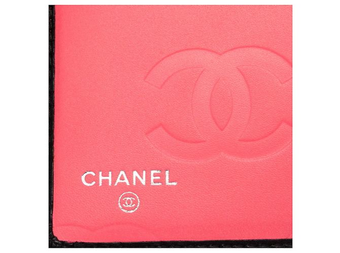 Cartera larga plegable Chanel Cambon Line Negro Rosa - vista 6