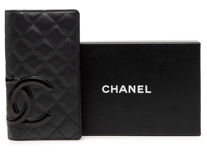Cartera larga plegable Chanel Cambon Line Negro Rosa - vista 8