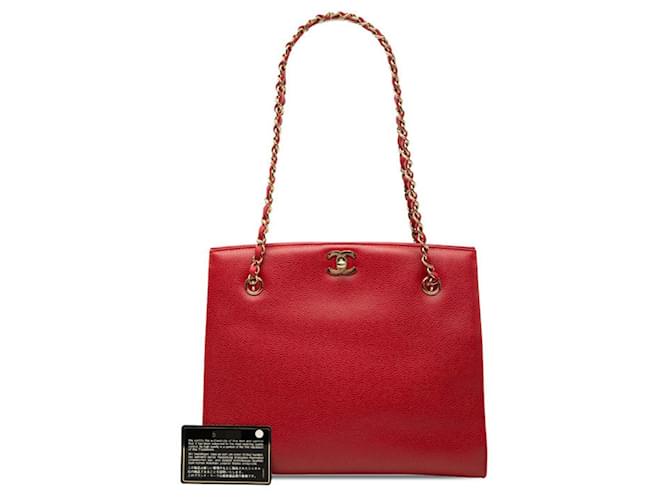 Borsa a Spalla Chanel Coco Mark Chain Rosso - vista 7